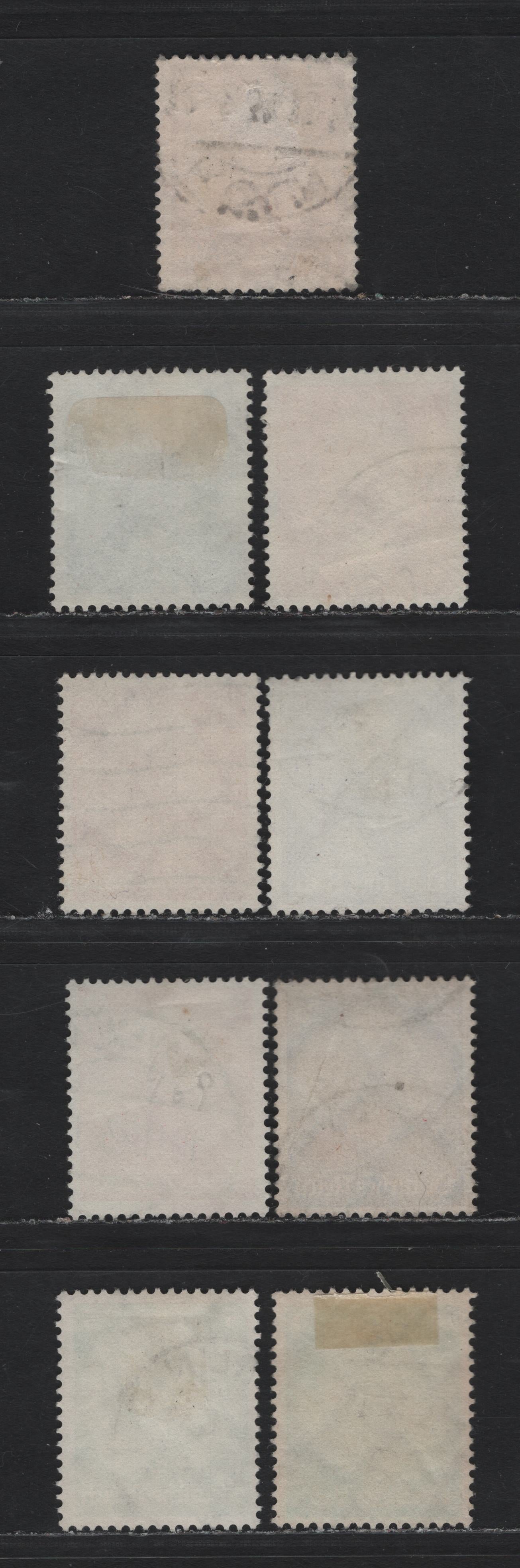 Lot 213 Germany SC#385-386, 391-397 (444-445, 467-473) 8pr - 50pf Dark Green - Dark Brown , 1930-1932 Evacuation of Rhineland - 85th Virthday of Von Hindenburg Issue, 9 Fine Used Singles, Network Wmk