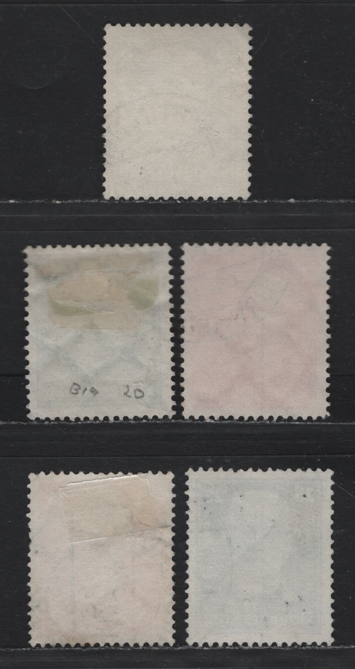 Lot 222 Germany SC#B19-B21 (403-405) 8pf - 25pf Dark Green - Deep Blue , 1927 Hindenburg's 80th Birthday Semi Postal Issue, 5 Fine/Very Fine Used Singles, Includes Two Shades Each Of 8pf & 15pf