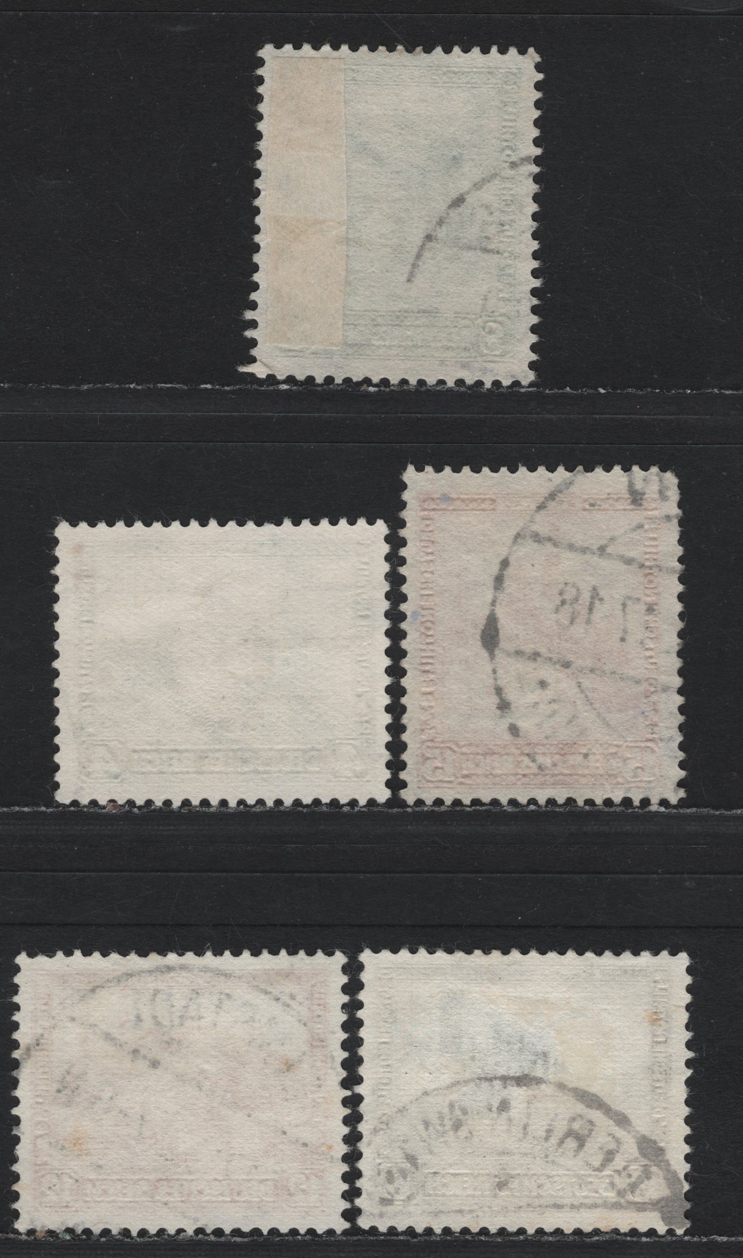 Lot 230 Germany SC#B38-B39, B44-B46 (459-460, 474-476) 8pf+4pf - 12pf+3pf Dark Green - Orange Red , 1931-1932 Castle Semi Postal Issues, 5 Fine/Very Fine Used Singles