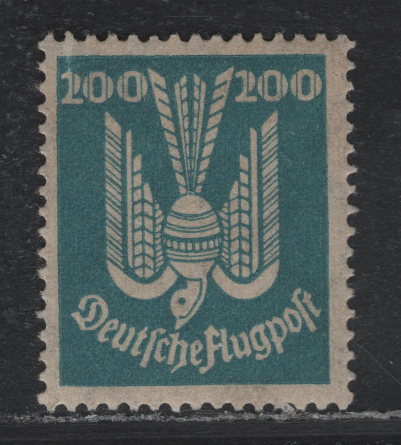 Lot 253 Germany SC#C25 (349x) 200pf Greenish Blue , 1924 Carrier Pidgeon Airmail Issue, A VGOG Single, Scarce Value But Small Tear At Top