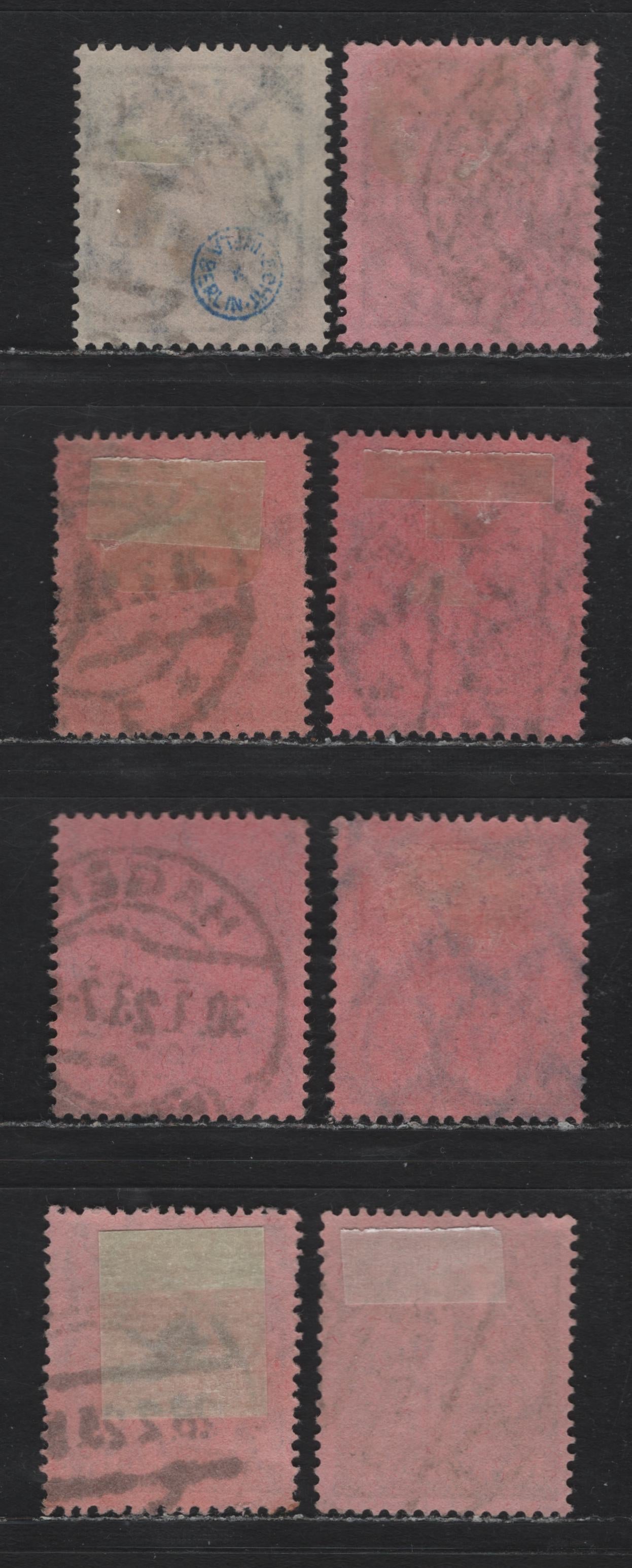 Lot 302 Germany SC#O14, O16-O17, O19-O21 75pf - 100m Dark Blue - Rose Red on Rose , 1922-1923 Numeral & German Eagle Official Issue, Fine/Very Fine Used Singles, Postally Used Examples, Two Shades Of 50m