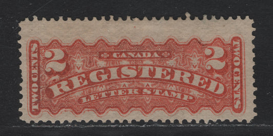 Lot 40 Canada #F1 2c Dull Orange , 1875-1896 Registration Issue, A Fine Unused Single, Montreal Printing, Stout Horizontal Wove Paper With Coarse Mesh, Perf 12.2.