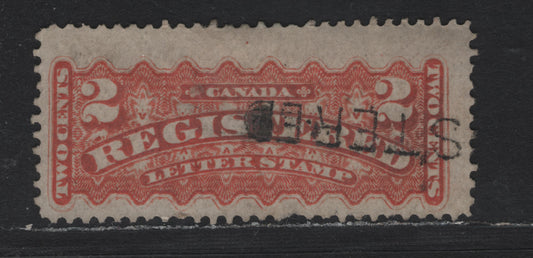 Lot 44 Canada #F1d 2c Orange Red , 1875-1896 Registration Issue, A Very Good Used Single, Montreal Printing, Stout Vertical Wove Paper With Coarse Mesh, Perf 12x11.75.