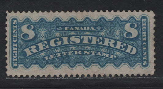 Lot 51 Canada #F3 8c Dull Blue , 1875-1896 Registration Issue, A Fine Unused Single, Montreal Printing, Stout Vertical Wove Paper, Perf 12x11.9.