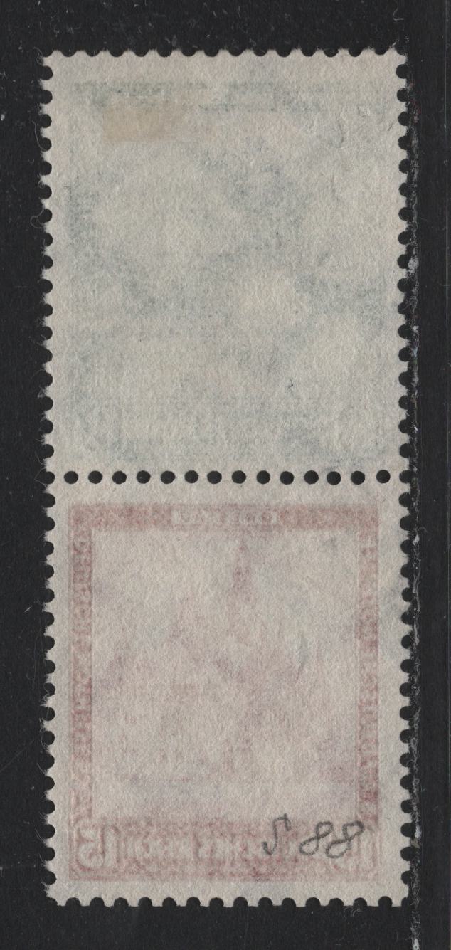 Lot 61 Germany SC#B38-B39 (S88) 8pf+4pf - 15pf+5pf Dark Green - Carmine , 1931 Charity Semi Postal Issue, A Very Fine Used Vertical Booklet Pair