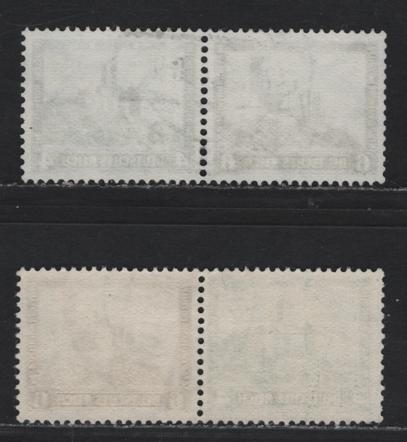 Lot 64 Germany SC#B44-B45 (W41, W43) 4pf+2pf - 6pf+4pf Light Blue - Green , 1932 Charity Semi Postal Issue, 2 Fine/Very Fine Used Horizontal Booklet Pairs