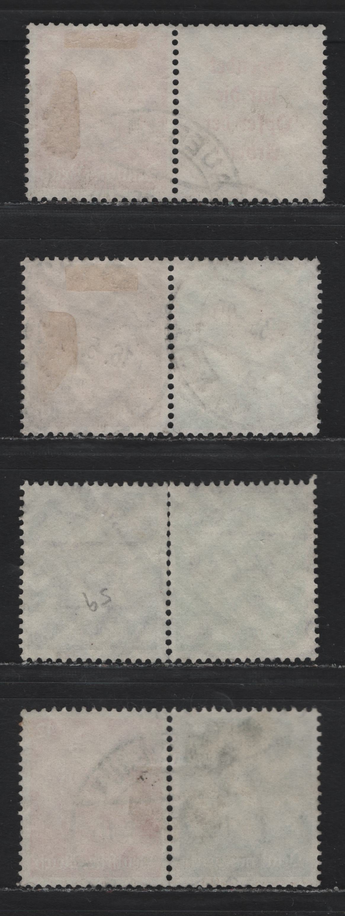 Lot 73 Germany SC#415-416, 418-419, 422 (W59-W62) 1pf - 12pf Black - Deep Carmine , 1933-1936 Hindenberg Issue, 5 Fine/Very Fine Used Horizontal Booklet Pairs, May 16 1935 Averbach, July 15 1935 Jaeyersgrun & May 5 1934 Brawnserg Cancels