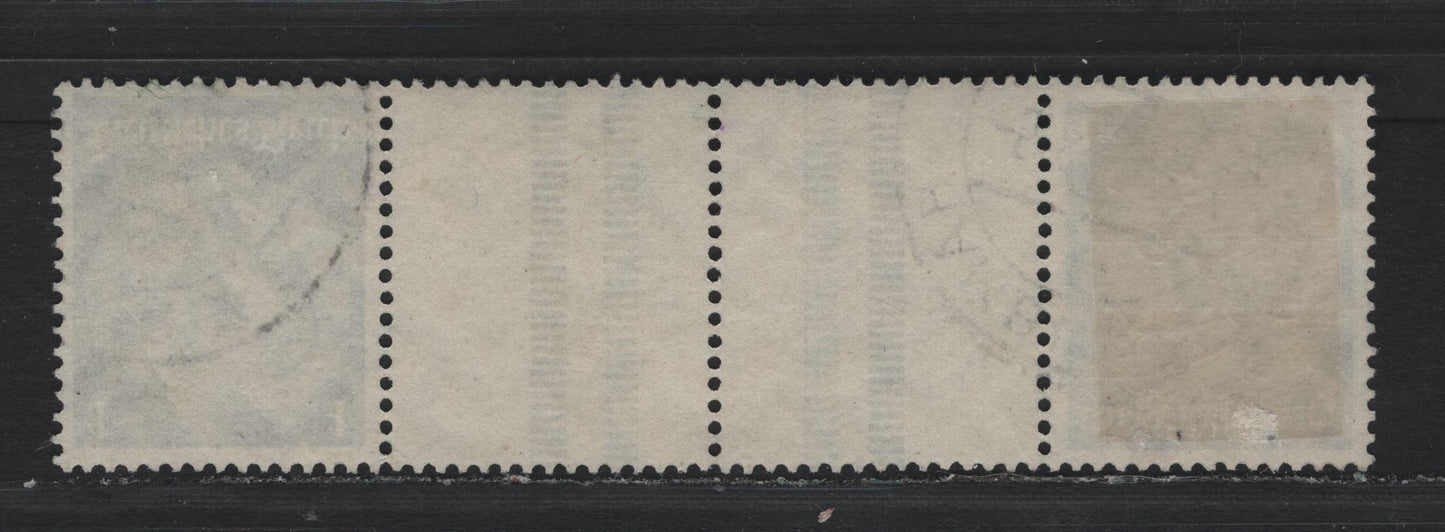 Lot 91 Germany SC#415, 417 (KZ30) 1pf - 4pf Black - Gray Blue , 1933-1936 Hindenberg Issue, A Very Fine Used Tete-Beche Gutter Booklet Pair