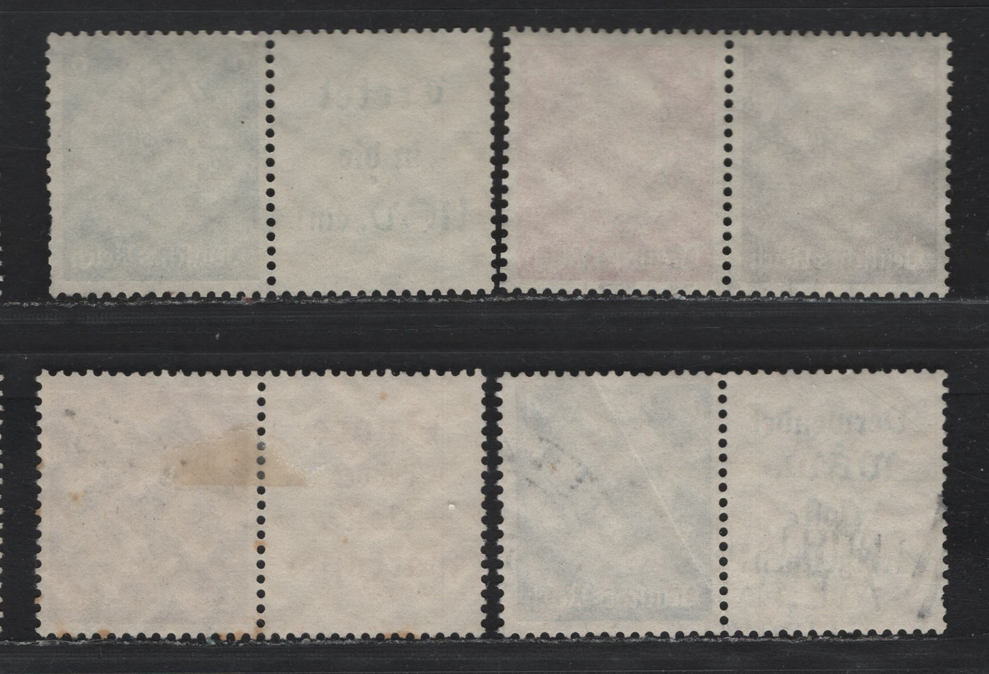 Lot 99 Germany SC#416-417, 419, 422 (W78-W81) 3pf - 12pf Brown - Carmine , 1933-1936 Hindenberg Issue, 4 Fine/Very Fine Used Horizontal Label-Stamp & Stamp-Stamp Booklet Pairs