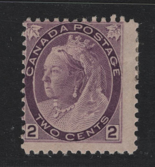 Lot 104 Canada #76a 2c Dull Violet Queen Victoria, 1898-1902 Numeral Issue, A VGOG Single, ABN-FF (Thick) Paper, Perf 12