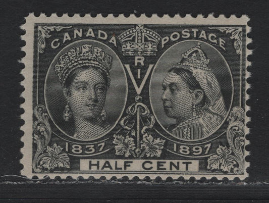 Lot 158 Canada (C) #50 1/2c Black Queen Victoria, 1897 Diamond Jubilee Issue, A VFNH Single, ABN-QQQQ Paper, Perf 11.9x12