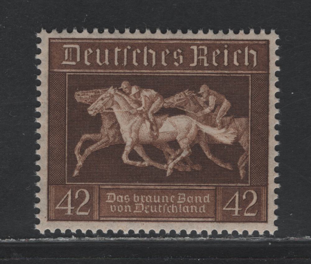 Lot 201 Germany SC#B90 (621x) 42pf Brown , 1936 Brown Ribbon Race Issue, A VFNH Single, From Souvenir Sheet