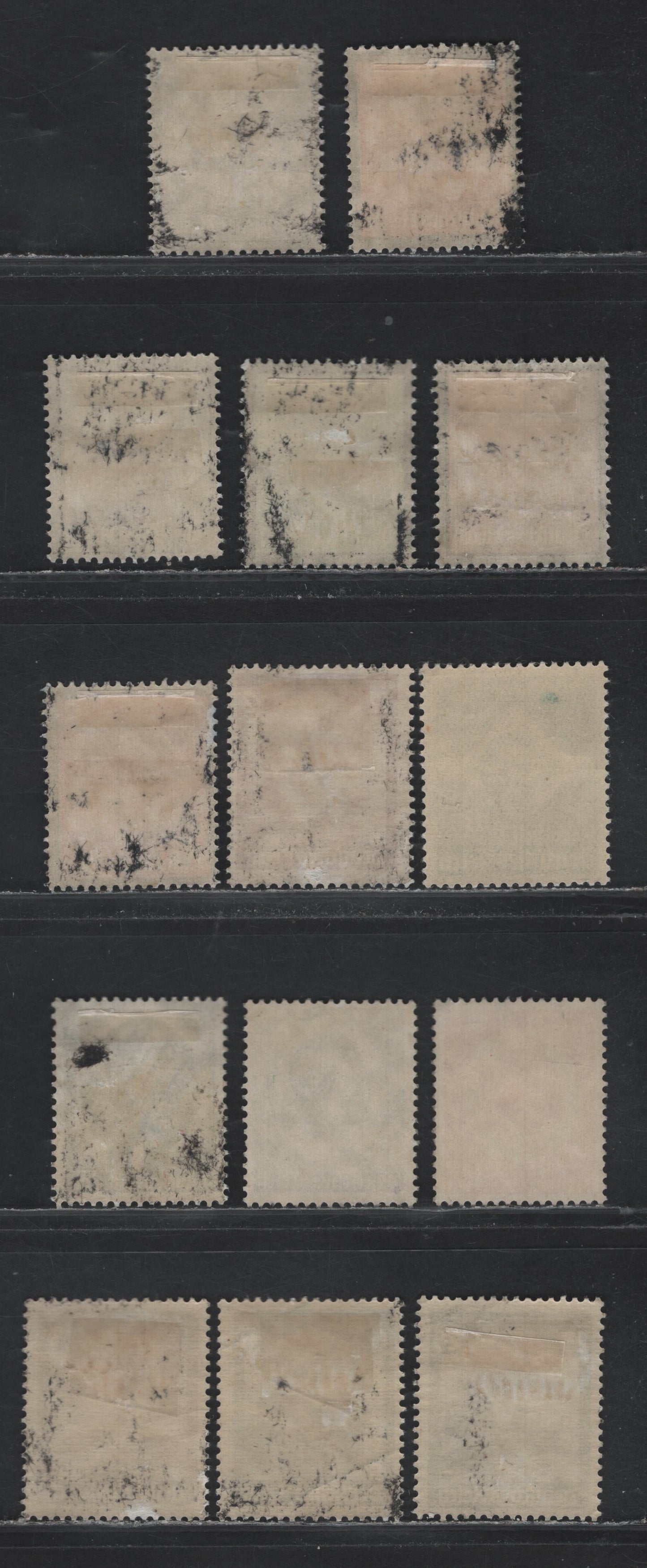 Lot 235 Germany SC#436-441, 444, 446-451, 454 (544/571x) 3pf - 6pf Olive Bistre - Dark Green , 1934-1935 Hindenburg Memorial - Young Workers Professional Competitions Issues, 14 F/VFOG Singles
