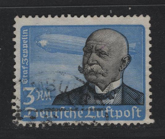 Lot 244 Germany SC#C56var (539y) 3m Blue & Black, 1934 Airmail Issue, A Very Good Used Single, Horizontal Wove Paper, Light Cancel But Small Surface Scuff On The Nose Of The Zeppelin, The First One We Have Offered.