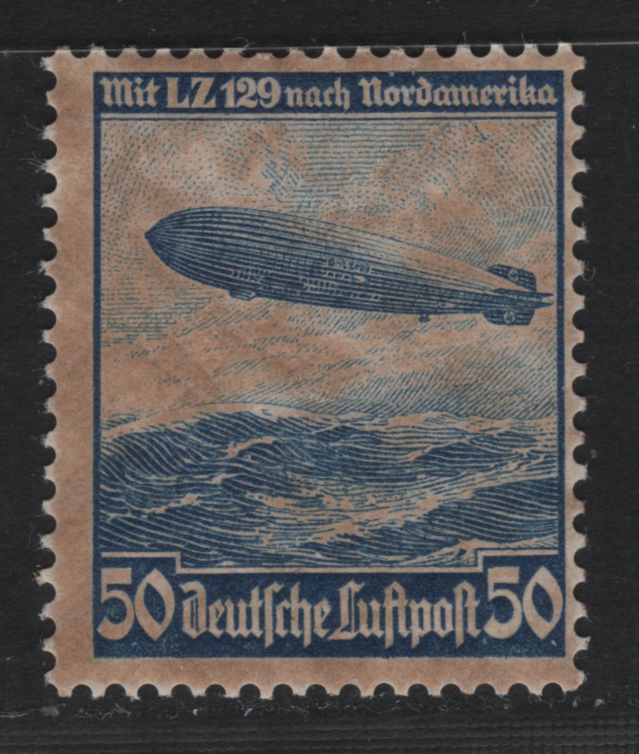 Lot 247 Germany SC#C57 (606x) 50pf Dark Blue , 1934 Airmail Issue, A FOG Single, Original Gum, Containing Sulphuric Acid