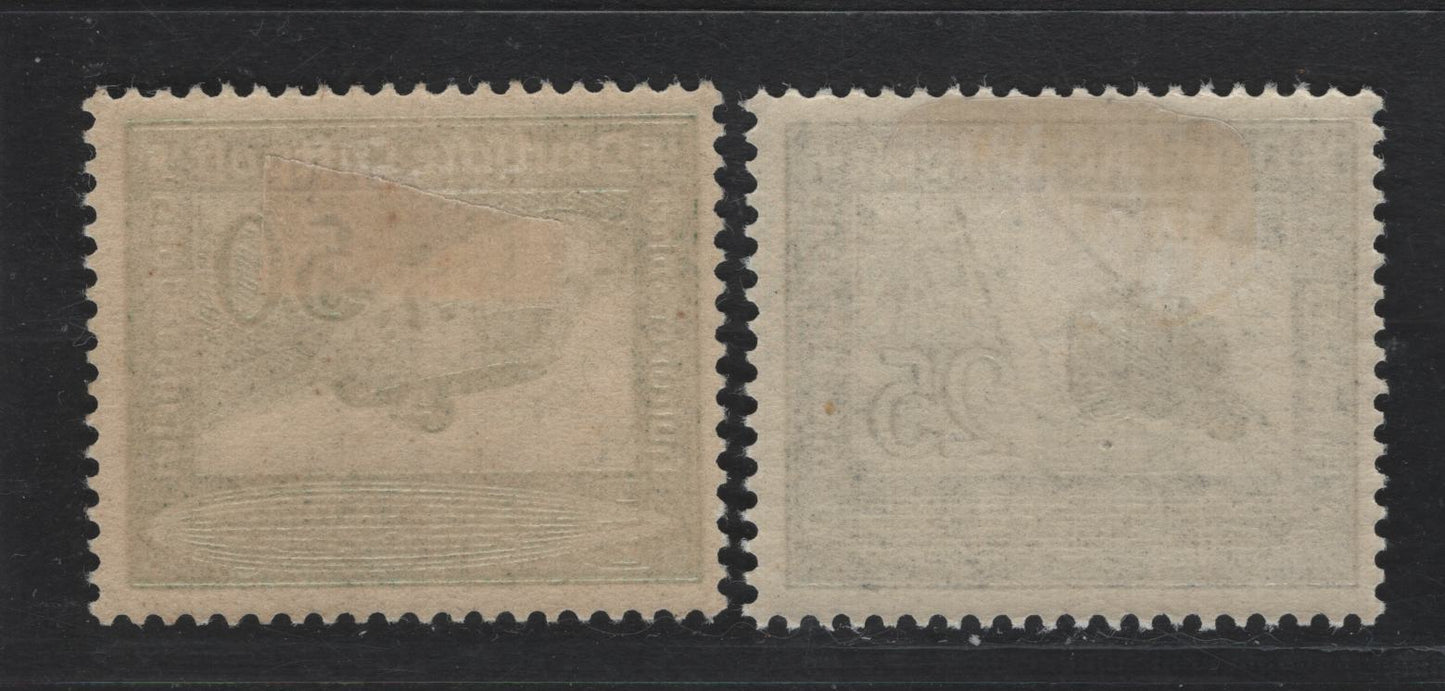 Lot 251 Germany SC#C59-C60 (869-870) 25pf - 50pf Dull Blue - Emerald , 1936-1938 Airmail Issue, 2 F/VFOG Singles
