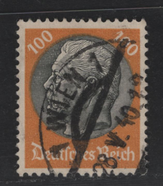 Lot 264 Germany SC#414 100pf Orange & Black , 1933 Hindenburg Issue, A Very Fine Used Single, Network Wmk, Vienna, Austria Cancel