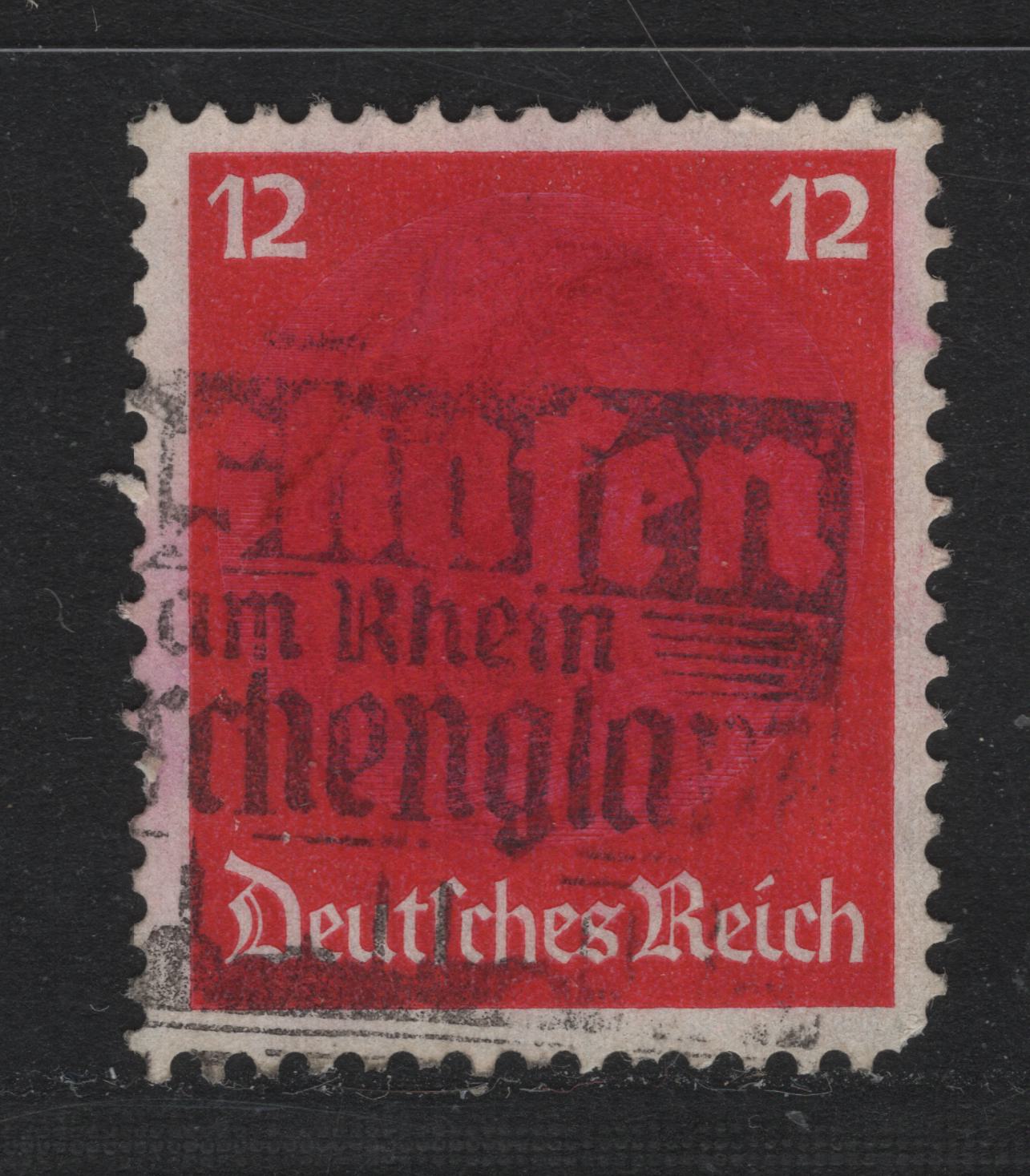 Lot 271 Germany SC#422 (519x) 12pf Deep Carmine , 1933-1936 Hindenburg Issue, A Fine Used Single, Over-Inked Example, Causing The Entire Portrait To be Covered Over Machine Cancel