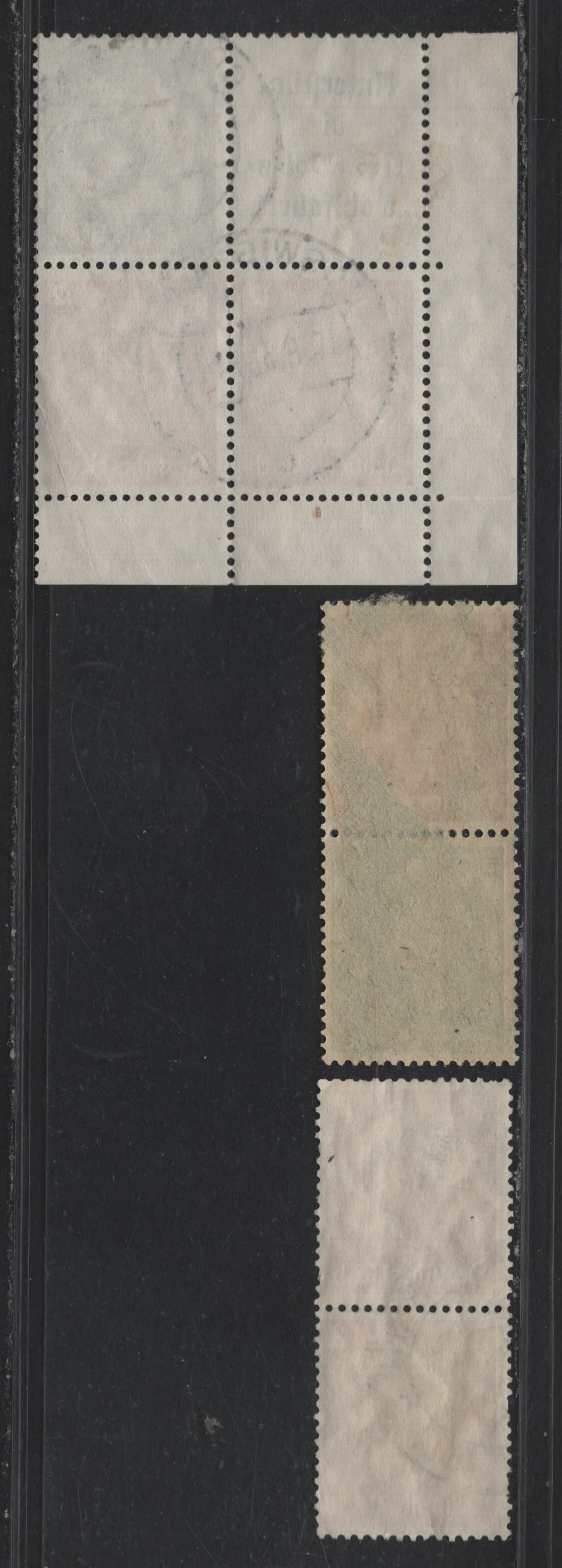 Lot 273 Germany SC#417, 420, 422(S155, S163, S199, S127) 3pf - 12pf Brown - Carmine , 1933-1936 Hindenburg Issue, 3 Fine/Very Fine Used Booklet Pairs & Block