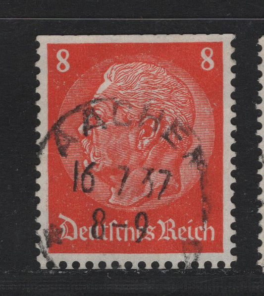 Lot 276 Germany SC#420 (517xvar) 8pf Deep Orange, 1933-1936 Hindenburg Issue, A Very Fine Used Coil Single, Trimmed Perfs At Top & Bottom, Unlisted