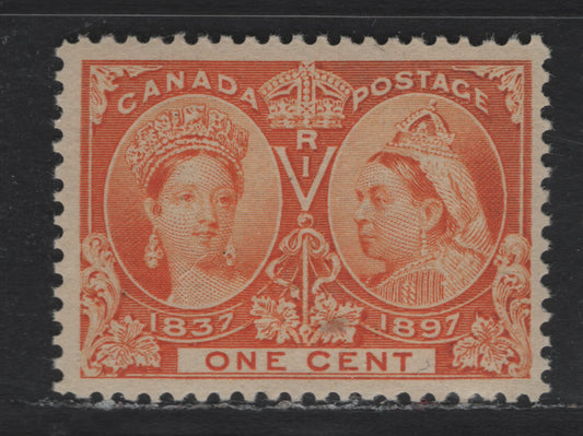 Lot 36 Canada #51i 1c Yellow Orange Queen Victoria, 1897 Diamond Jubilee Issue, A VFOG Single, ABN-U Paper, Perf 11.9