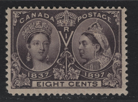 Lot 51 Canada SC#56 8c Blackish Violet Queen Victoria, 1897 Diamond Jubilee Issue, A Fine OG Single On ABN-U Paper, Perf. 11.9