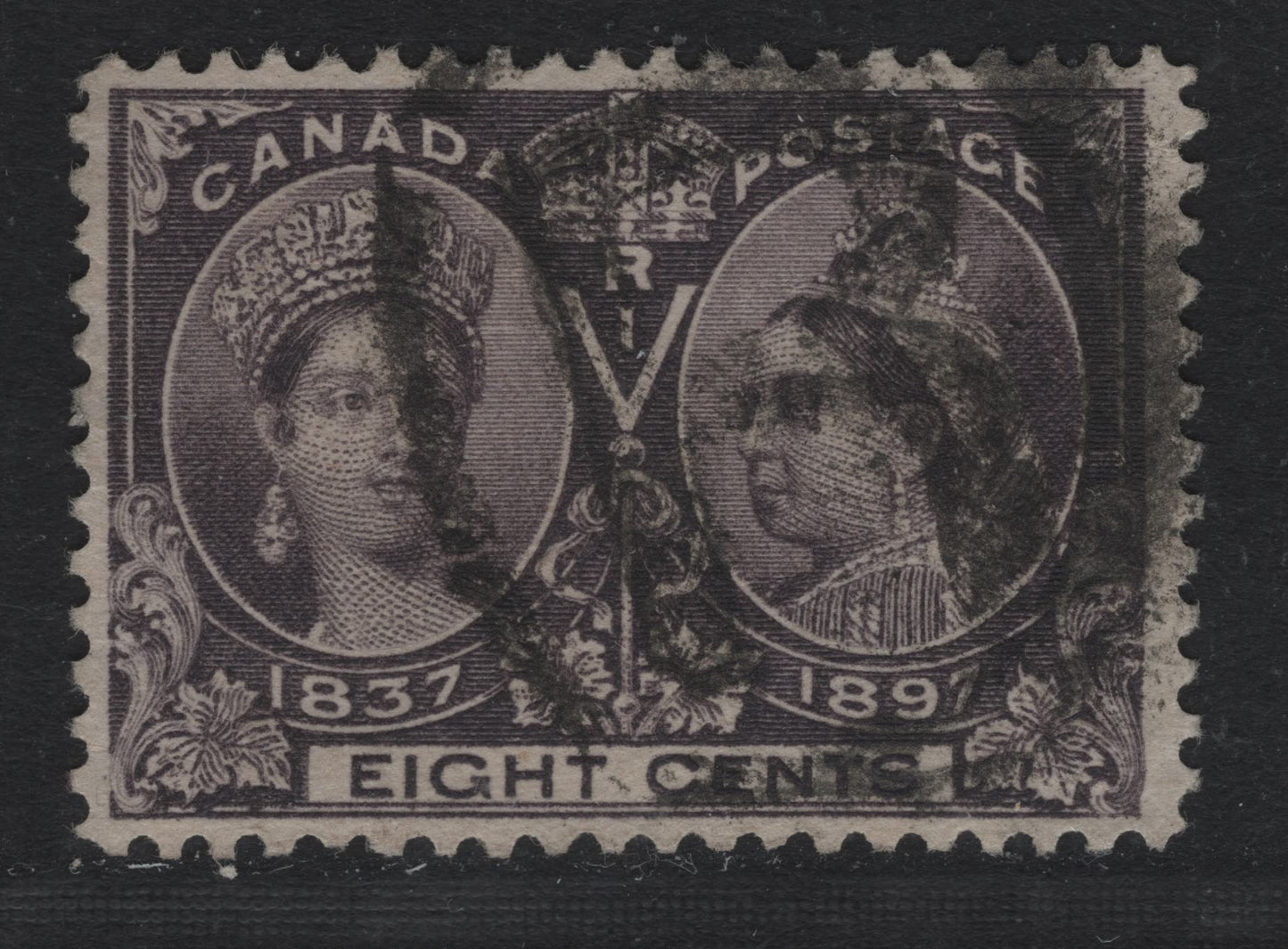 Lot 53 Canada SC#56 8c Deep Blackish Violet Queen Victoria, 1897 Diamond Jubilee Issue, A Fine Used Single On ABN-U Paper, Perf. 11.9 x 12