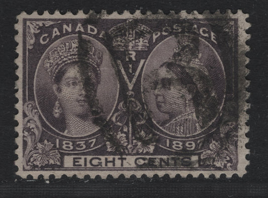 Lot 53 Canada SC#56 8c Deep Blackish Violet Queen Victoria, 1897 Diamond Jubilee Issue, A Fine Used Single On ABN-U Paper, Perf. 11.9 x 12