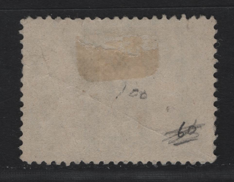 Lot 70 Canada #60i 50c Deep Ultramarine Queen Victoria, 1897 Diamond Jubilee Issue, A Good Used Single, ABN-AAAA Paper, Perf 12x11.9, Two Diagonal Creases.