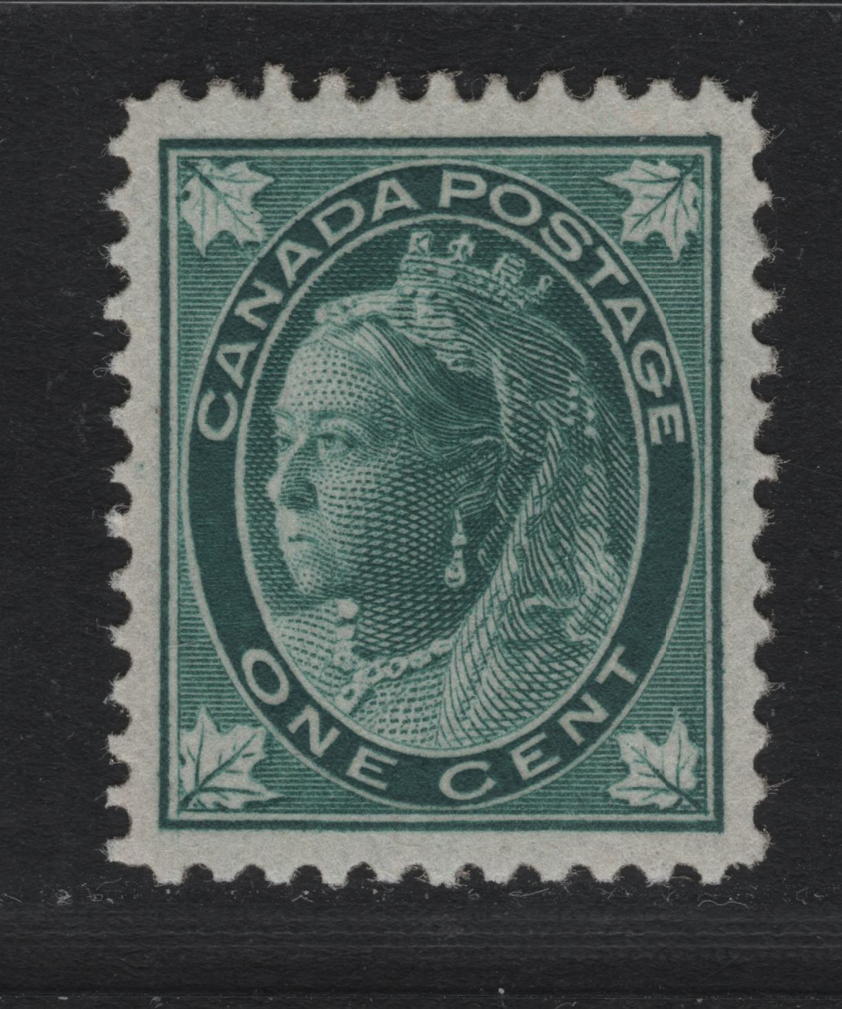 Lot 76 Canada (C) #67 1c Blue Green Queen Victoria, 1897-1898 Maple Leaf Issue, A Very Fine Regummed Single, ABN-X Paper, Perf 12, Professionally Regummed to Appear NH.