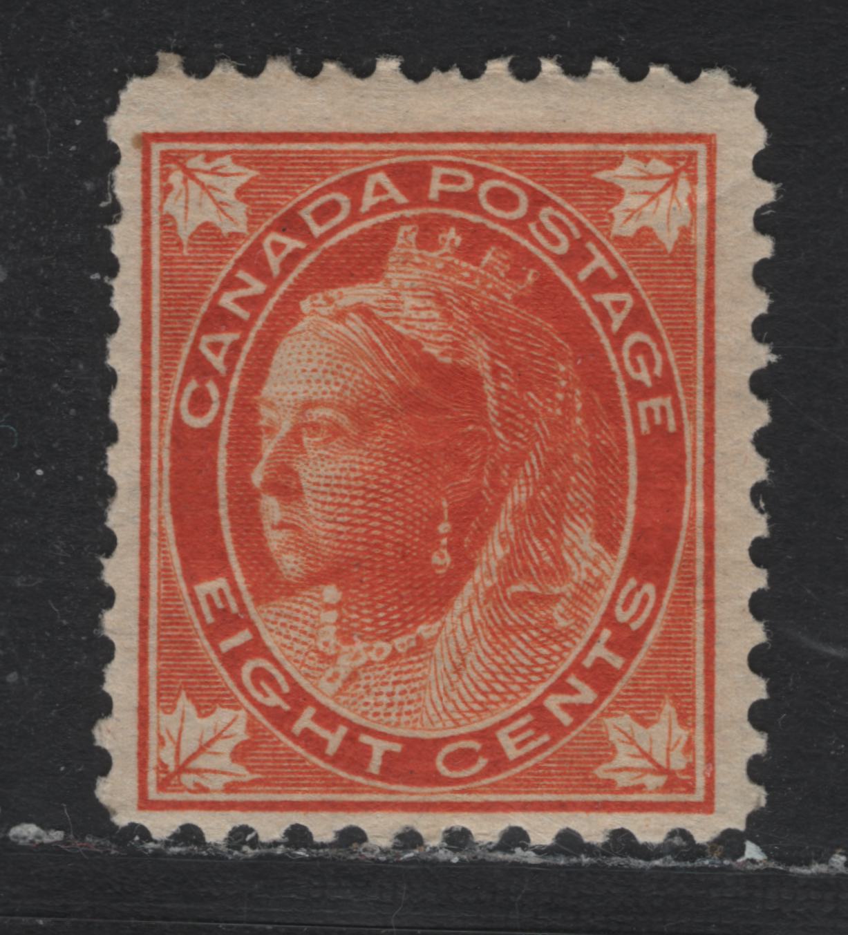 Lot 92 Canada #72ii 8c Orange Queen Victoria, 1897-1898 Maple Leaf Issue, A VGOG Single, ABN-CC Paper, Perf 12x11.9