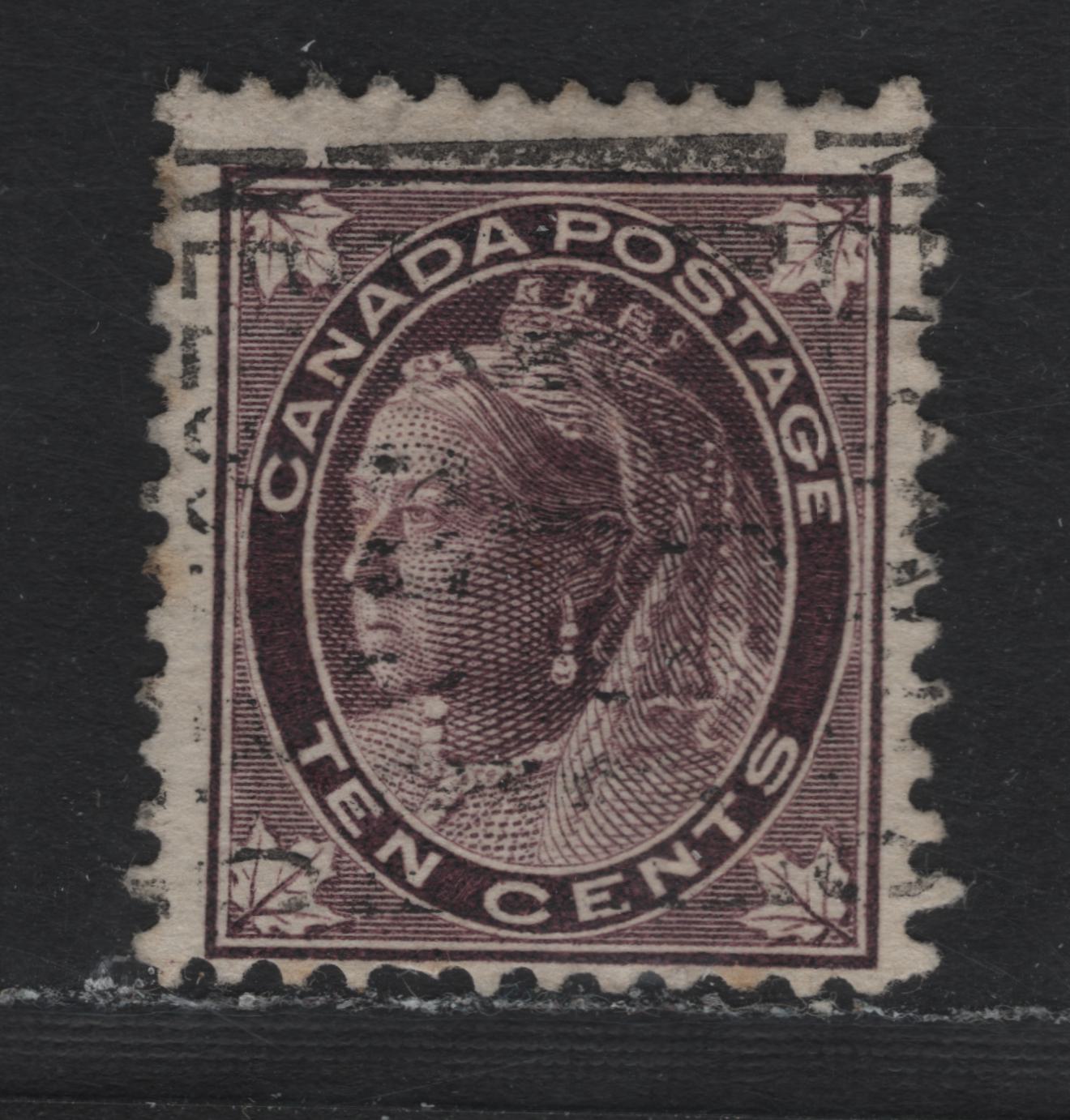 Lot 94A Canada #73ii 10c Brown Violet Queen Victoria, 1897-1898 Maple Leaf Issue, A Very Good Used Single, ABN-CC Paper, Perf 12.1x12