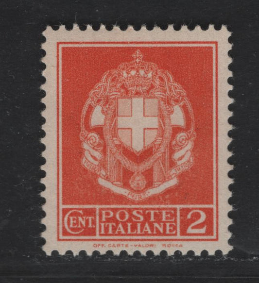 Lot 115 Italy SC#257 2c Deep Orange, 1930 Arms of Italy Issue, A VFNH Single