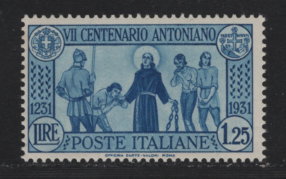 Lot 119 Italy SC#262 1.25l Blue, 1931 St. Anthony of Padua Issue, A FNH Single