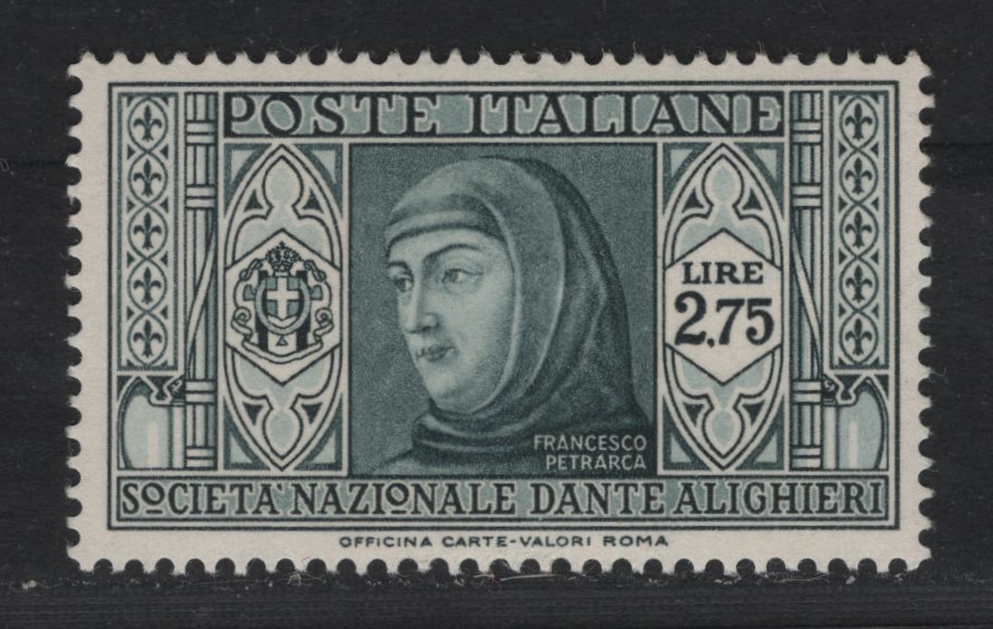 Lot 127 Italy SC#277 2.75l Gray, 1932 Dante Alighieri Society Issue, A VFNH Single