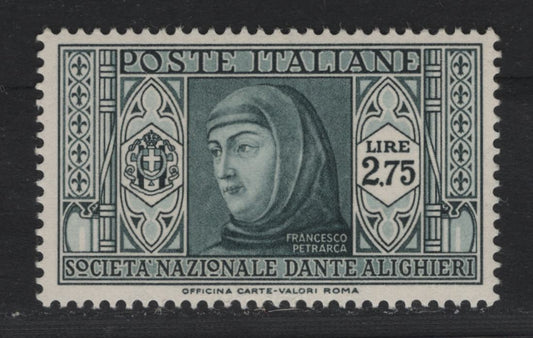 Lot 127 Italy SC#277 2.75l Gray, 1932 Dante Alighieri Society Issue, A VFNH Single