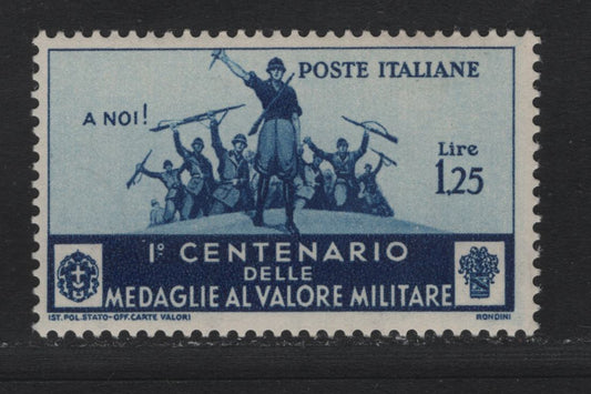 Lot 149 Italy SC#338 1.25L Dark Blue, 1934 Centenary Of Military Medal of Valor Issue, A FNH Single