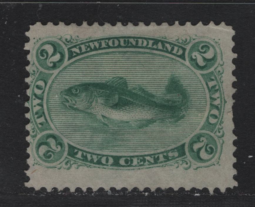 Lot 193 Newfoundland #24a 2c Green , 1865-1894 Cents Issue, A Very Good Unused Single, Cents-V (Thin Yellowish) Paper, Perf 11.9