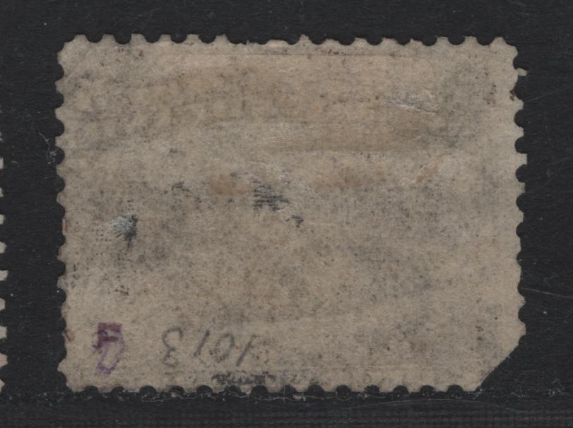 Lot 195 Newfoundland #25 5c Brown , 1865-1894 Cents Issue, An Ungraded Used Single, Cents-V Paper, Unused Space Filler, Missing The Lower Left Corner.