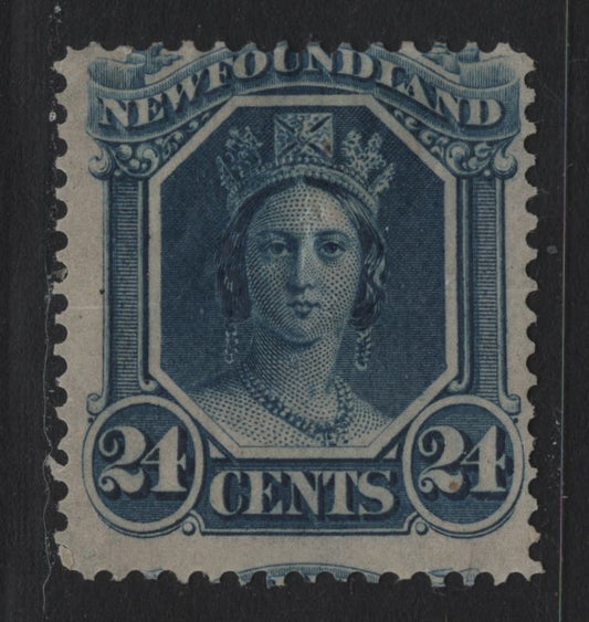 Lot 199 Newfoundland #31 24c Blue , 1865-1894 Cents Issue, A VGOG Single, Centz-Z Paper, Perf 11.9x12