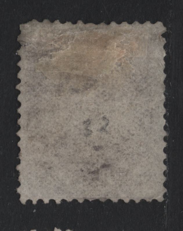 Lot 200 Newfoundland #32 1c Violet Blue , 1868-1894 2nd Cents Issue, A Good Unused Single, Cents-V Paper, Perf 12.1x11.75, No Gum As Always, But Some Soiling & A Small Tear At UR.