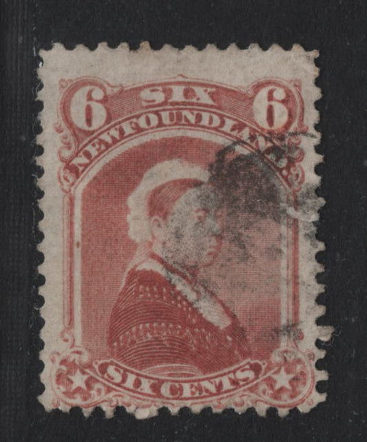 Lot 205 Newfoundland #35 6c Dull Rose, 1868-1894 2nd Cents Issue, A Good Used Single, Cents-D Paper, Perf 12.1, Small Tear At Right Just Below Cancel.
