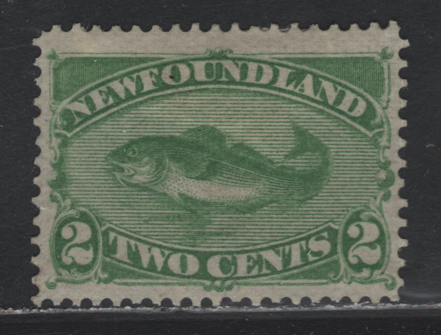 Lot 210 (C) Newfoundland #46 2c Yellow Green, 1880-1896 4th Cents Issue, A VFOG Single, 1882 Printing, Stout Horizontal Wove Paper, Unchecked As To Specific Type & Perf, Large Part OG.