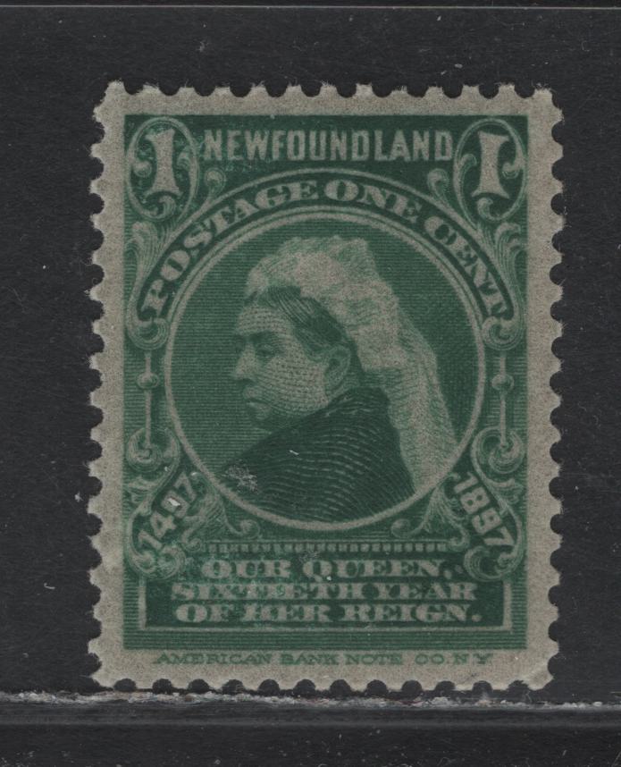 Lot 224 Newfoundland #61i 1c Dark Green, 1897 John Cabot Issue, A VFOG Single, ABNN-B (Thin Oily) Paper, Perf 11.9x12