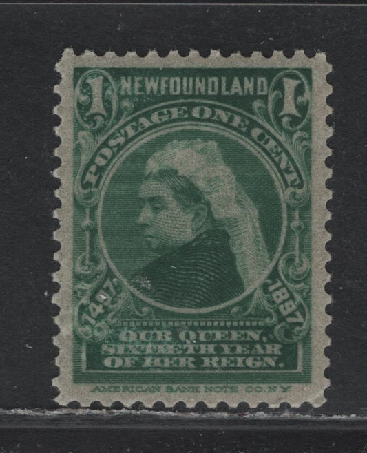 Lot 224 Newfoundland #61i 1c Dark Green, 1897 John Cabot Issue, A VFOG Single, ABNN-B (Thin Oily) Paper, Perf 11.9x12