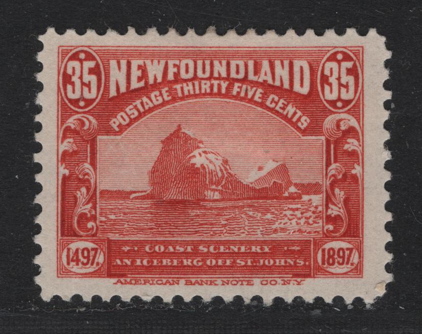 Lot 228 Newfoundland #73 35c Vermillion, 1897 John Cabot Issue, A VFOG Single, ABNN-C Paper, Perf 12