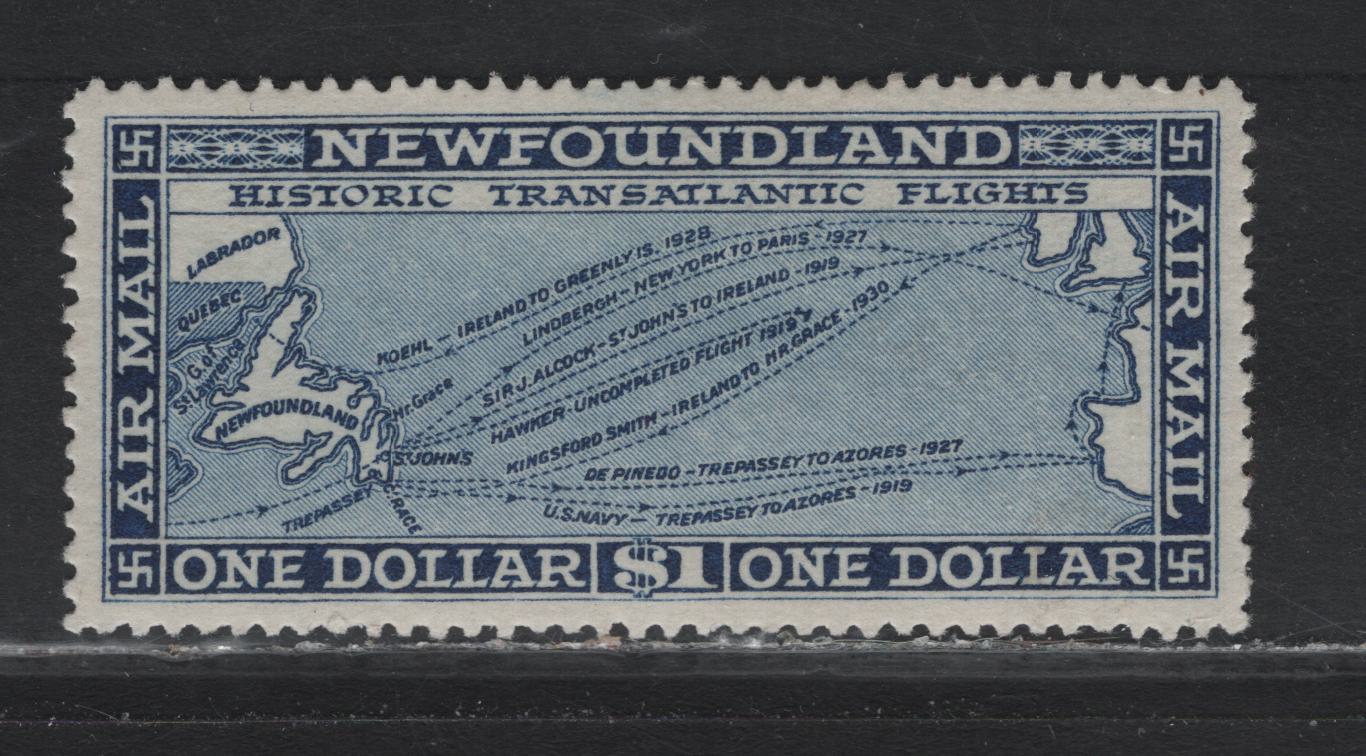 Lot 279 Newfoundland (C) #C8 $1 Blue, 1931 Unwatermarked Airmail Issue, A VFOG Single, Perf 14.2x13.8