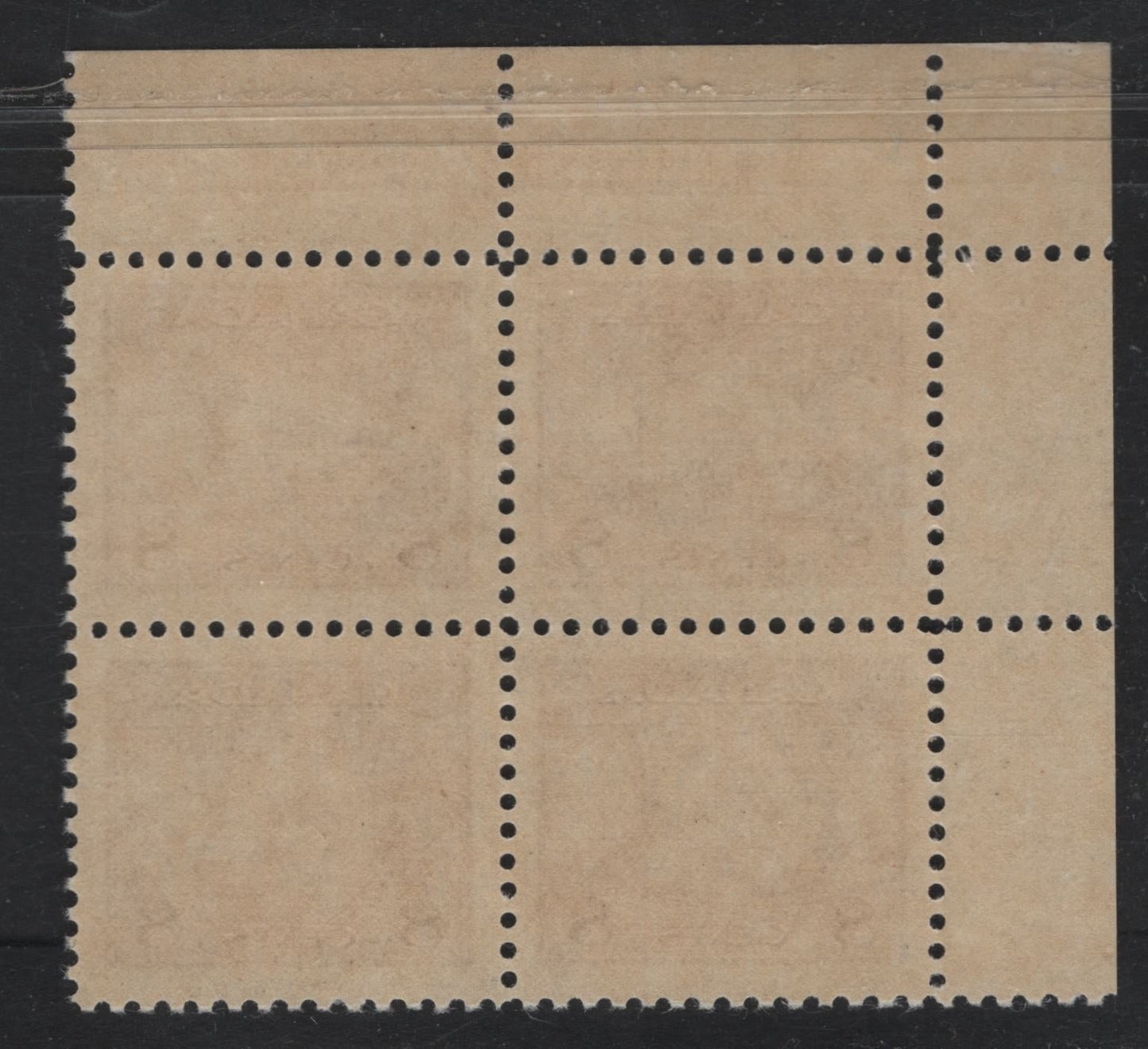 Lot 314 Canada #256 8c Red Brown, 1942-1943 War Issue, A VFOG UL Plate 1 Block Of 4, CBN-WWWWW, Perf 11.9x12