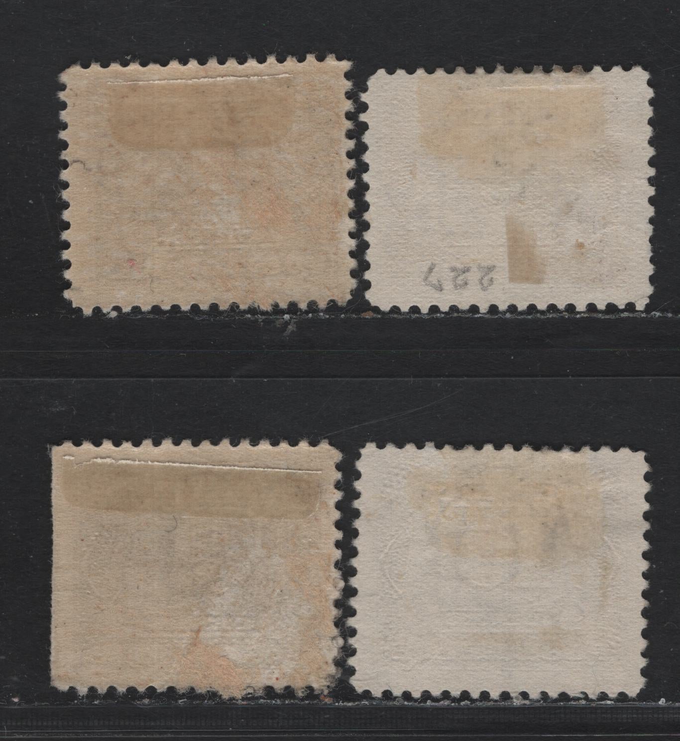 Lot 56 Canada #J1c, J2c, J2, J5 1c - 10c Deep Rose Lilac - Deep Lilac, 1906-1928 Postage Dues, 4 Fine Used Singles, Papers & Perfs Unchecked As To Specifics, Minor Wrinkle On Paper Of 10c