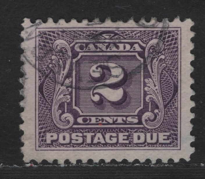 Lot 59 Canada (C) #J2a 2c Deep Lilac, 1906-1928 Postage Dues, A Very Fine Used Single, ABN-FFFFF (Experimental Thin) Paper, Perf 11.9x11.8